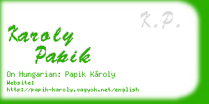 karoly papik business card
